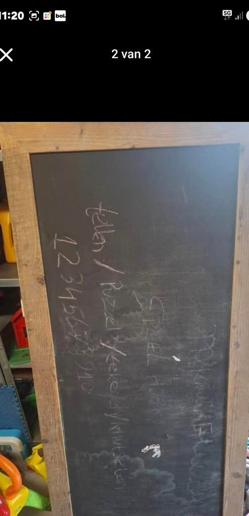 Krijtbord., Ophalen