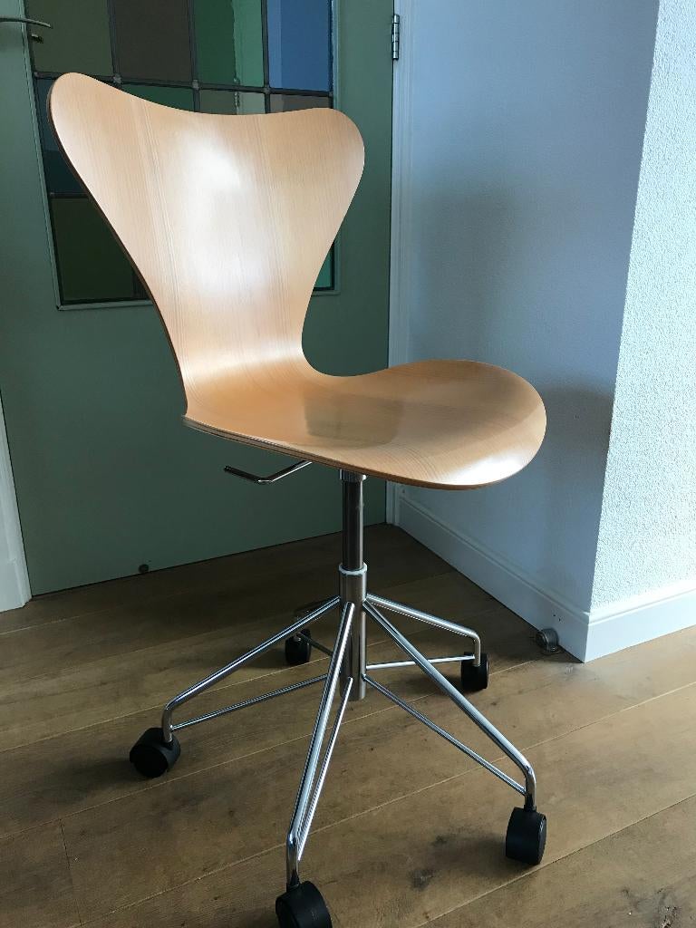 Fritz Hansen vlinderstoel 3117 bureaustoel hout vintage, Huis en Inrichting, Bureaustoelen, Gebruikt, Bruin, Ophalen of Verzenden
