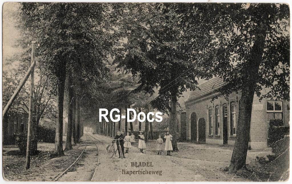 Ansichtkaart - Briefkaart Laan Hapertscheweg Bladel 1914, Verzamelen, Ophalen of Verzenden, Voor 1920, Gelopen, Noord-Brabant