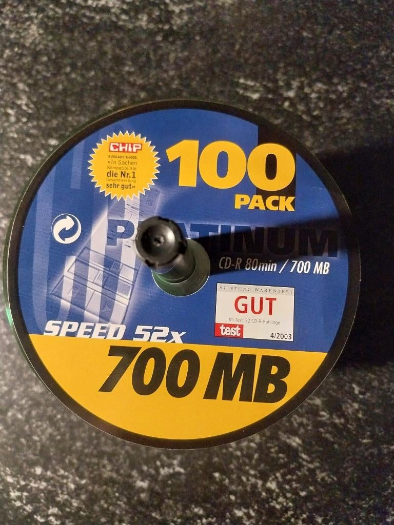 Platinum CD-R 80min/700MB op spindel., Op spindel, Cd, Nieuw, Ophalen of Verzenden