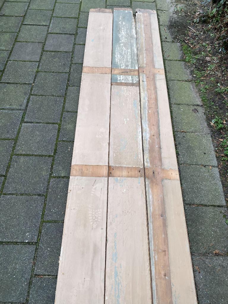sloophout, gekleurd hout, vintage hout, duurzaam hout., Ophalen, Gebruikt, Minder dan 25 mm, Plank