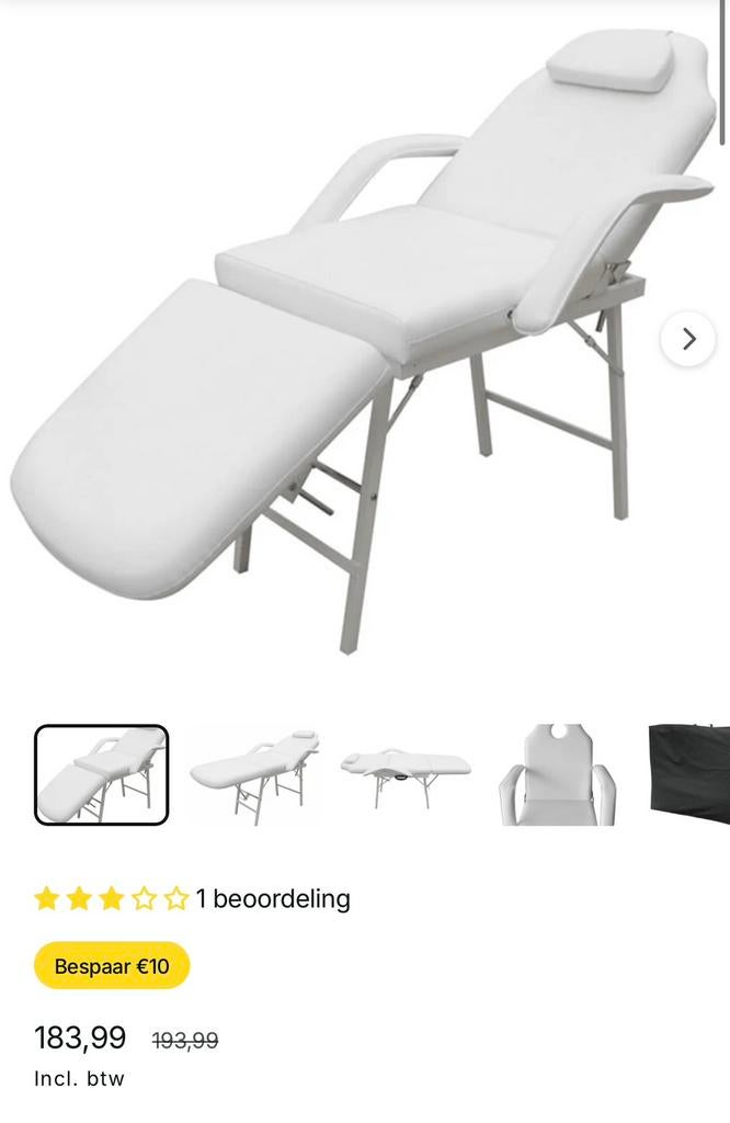 Behandelstoel, beautystoel NIEUW IN DOOS, Ophalen, Nieuw, Massagetafel