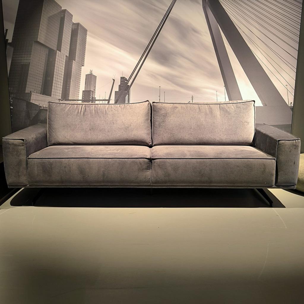 House of Dutchz 3-Zitsbank Dutchz 109 Grijs Stof, Huis en Inrichting, Ophalen, 75 tot 100 cm, Rechte bank, 200 tot 250 cm