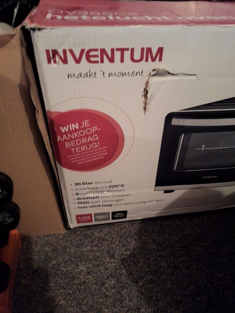 inventum hete lucht oven, Ophalen of Verzenden, Gebruikt, Hete lucht, Minder dan 45 cm