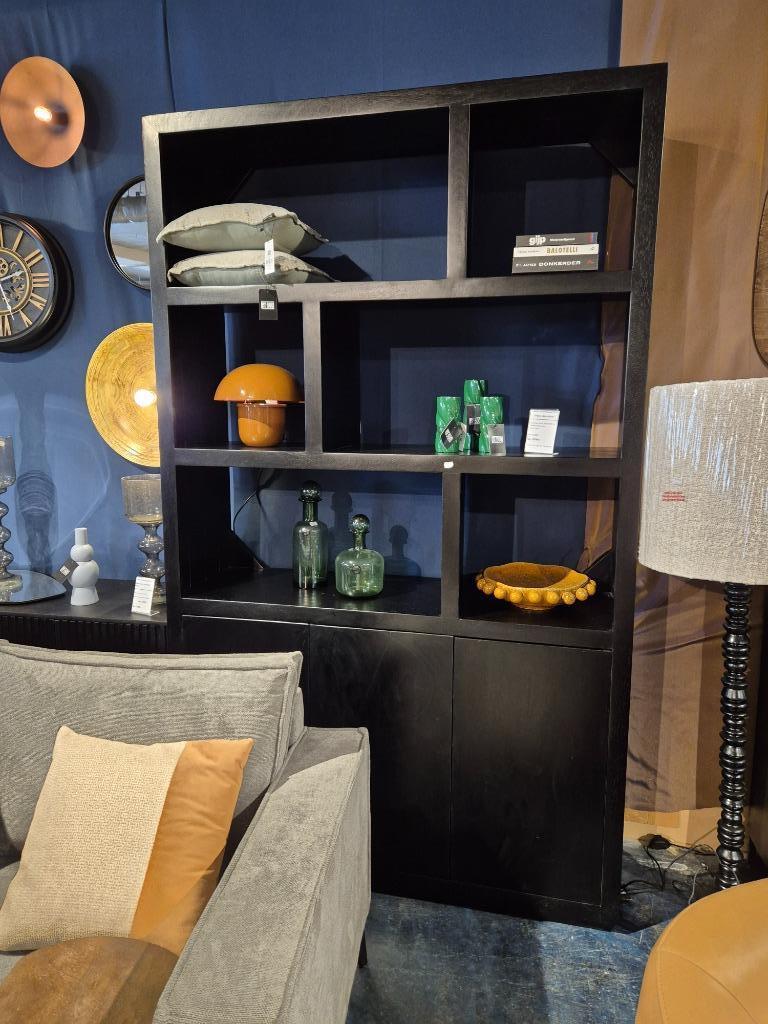 Boekenkast Preto Zwart Vakkenkast Nu Extra Voordelig !, Huis en Inrichting, Met deur(en), 100 tot 150 cm, 200 cm of meer, Nieuw