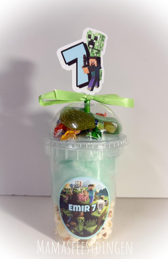 Traktatie suikerspin/popcorn/snoep MONECRAFT, Ophalen of Verzenden, Nieuw, Feestartikel, Verjaardag