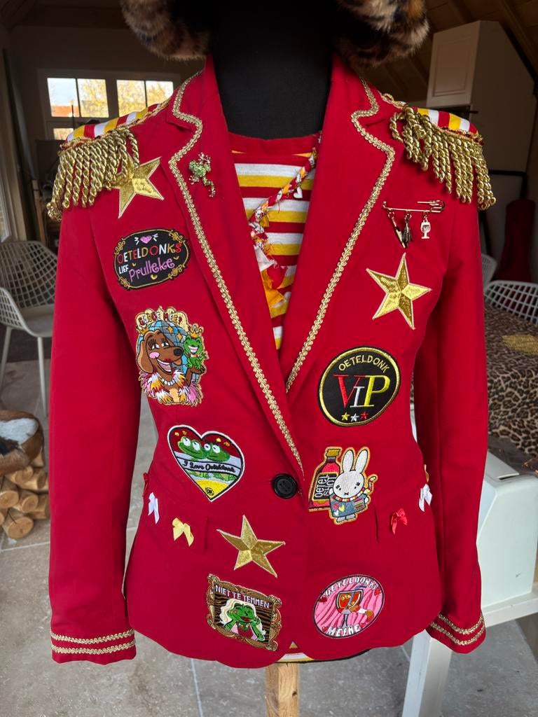 Rood Oeteldonk Jasje XS - Uniek Carnaval!, Carnaval, -, -, Nieuw