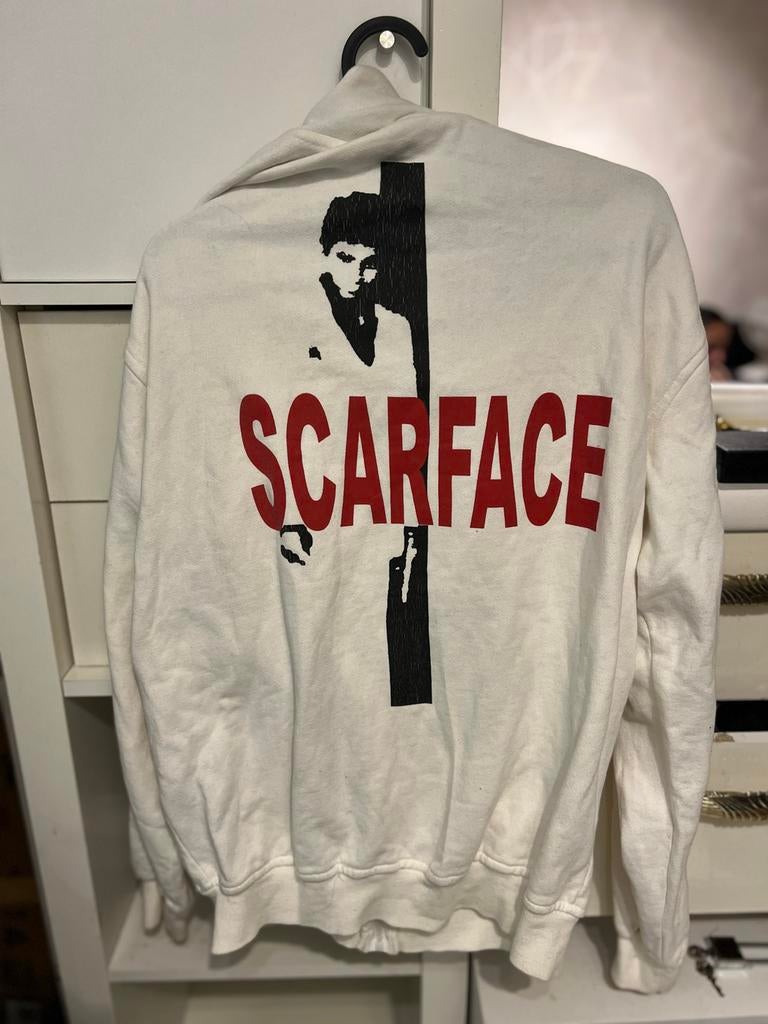 Scarface Tony Montana Hoodie - Wit, Kleding | Heren, Ophalen of Verzenden, Gedragen, Maat 52/54 (L), Wit