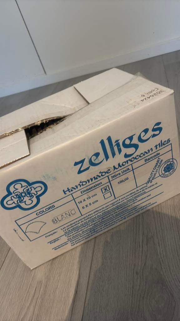 Marrokaanse handgemaakte tegels grijs/wit, Zo goed als nieuw, Minder dan 5 m², Wandtegels, Keramiek