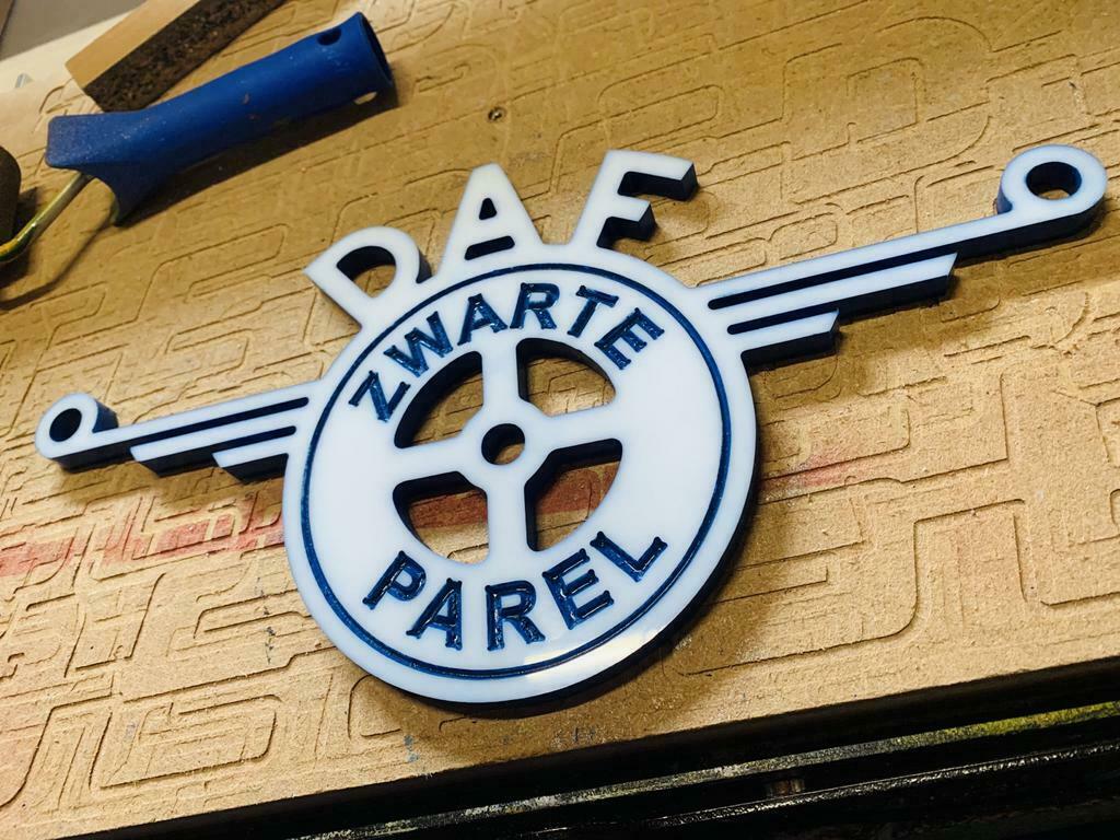 Oldskool DAF logo met eigen tekst, Auto-onderdelen, Ophalen of Verzenden, DAF