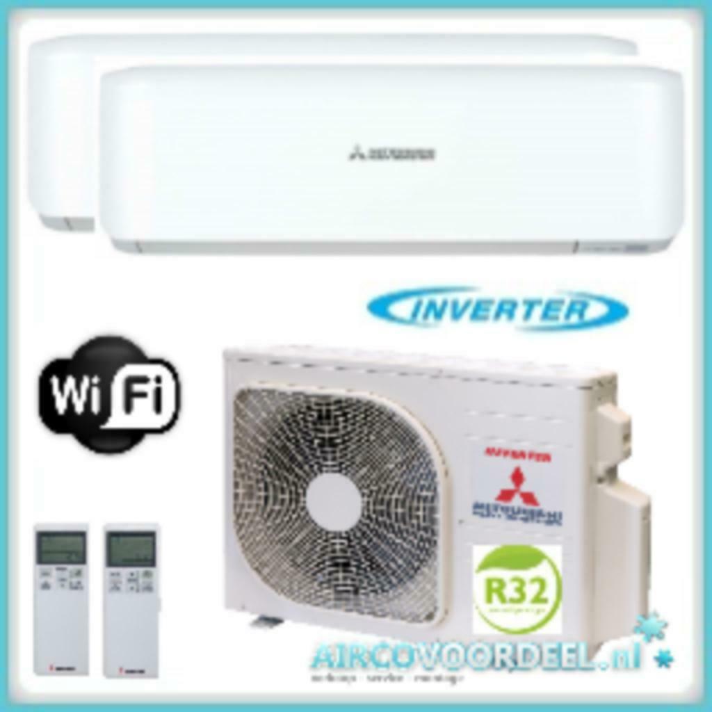 Multi split airco compleet met leiding in/ex installatie, Koelen en Ontvochtigen, Timer, Nieuw, 3 snelheden of meer
