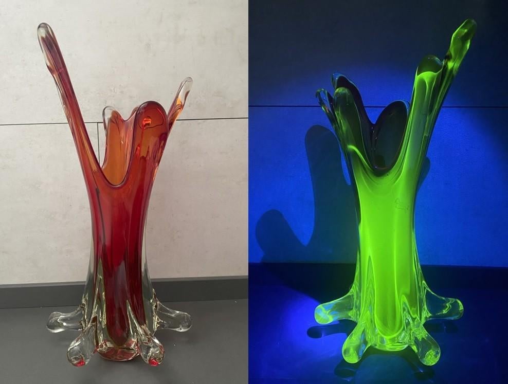 Grote zware uranium vaas Murano?, Ophalen of Verzenden
