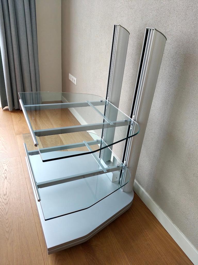 Galotti en Radice "Yuppie Wide" design TV / HiFi meubel, Ophalen, Glas, 100 tot 150 cm, 50 tot 100 cm