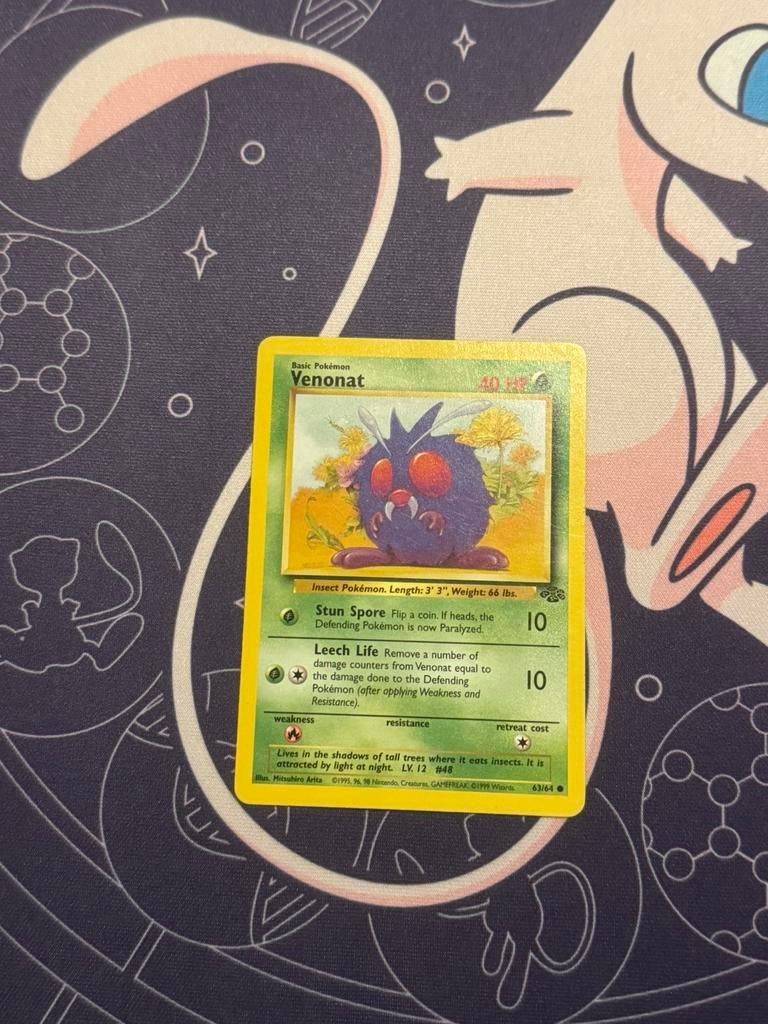 Pokémon kaarten Venonat #63 Jungle, Ophalen of Verzenden, Zo goed als nieuw, Losse kaart
