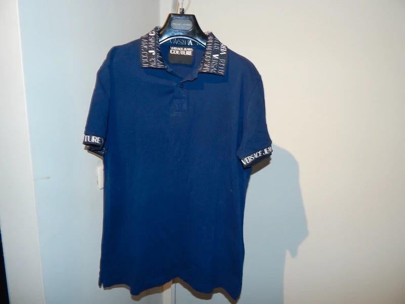 Versace jeans couture polo kraagje band mouw merk print L