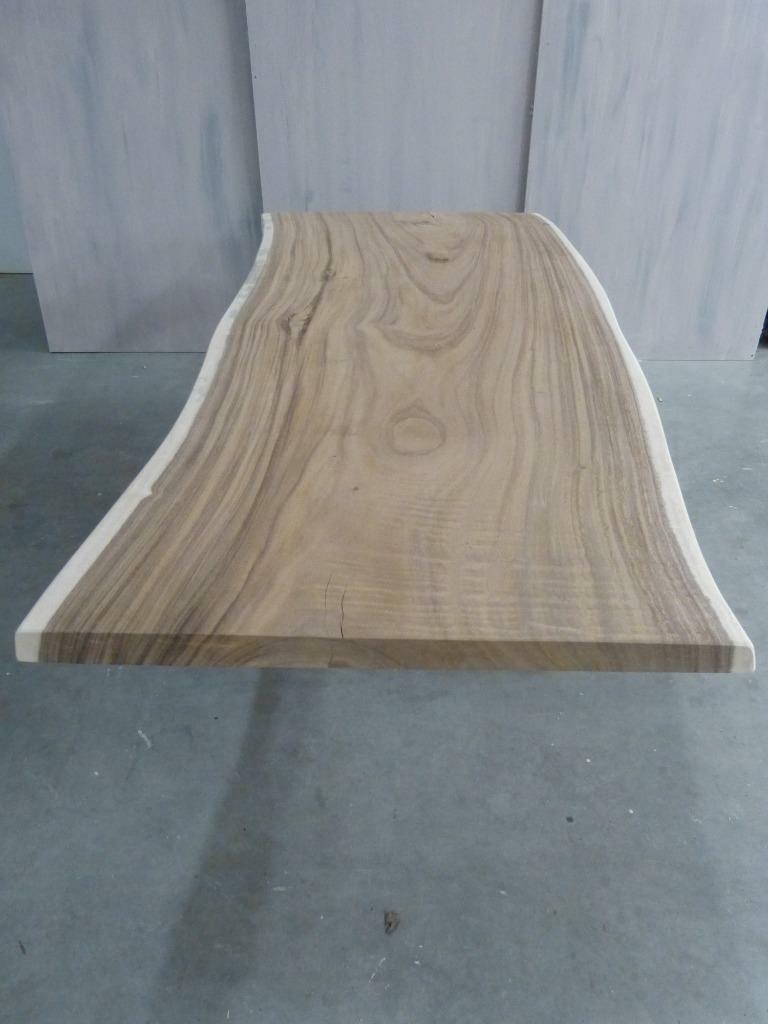 Boomstam tafel in Suar tafel boomstamtafel metalen onderstel, Ophalen of Verzenden, Nieuw, Overige houtsoorten