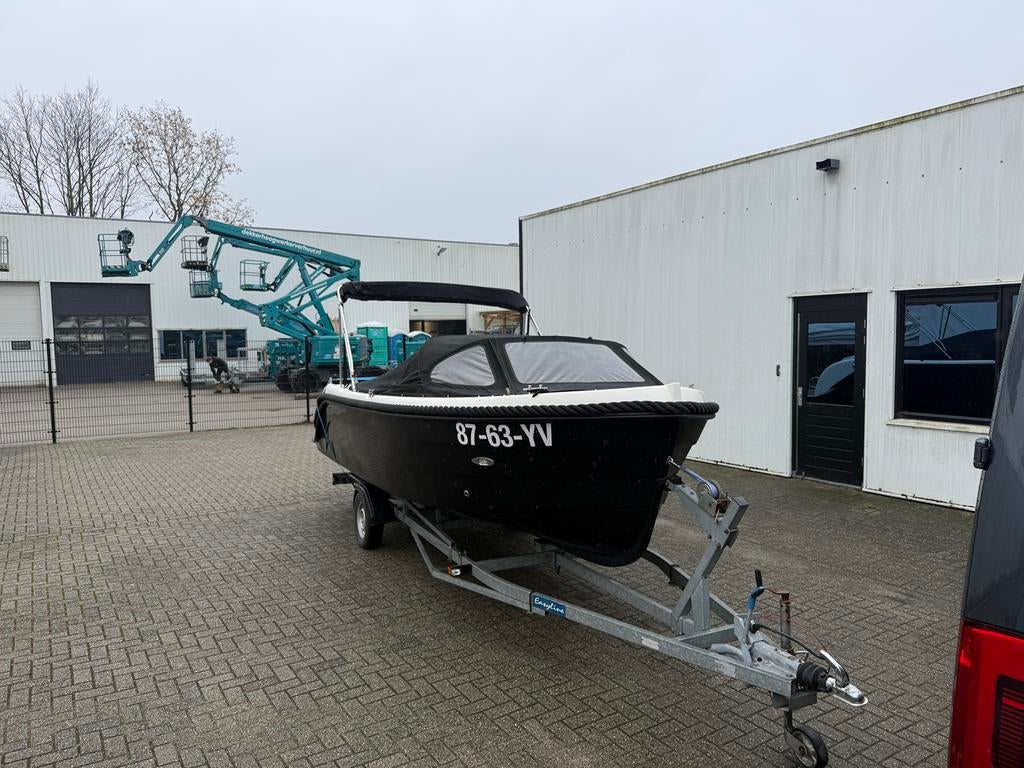 SLOEP OUD HUIJZER 616 TENDER 50 PK HONDA, Gebruikt, Ophalen of Verzenden, Buitenboordmotor, Polyester