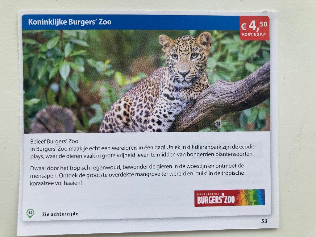Kortingsbon/code Burgers' Zoo, Drie personen of meer, Kortingsbon, Overige typen