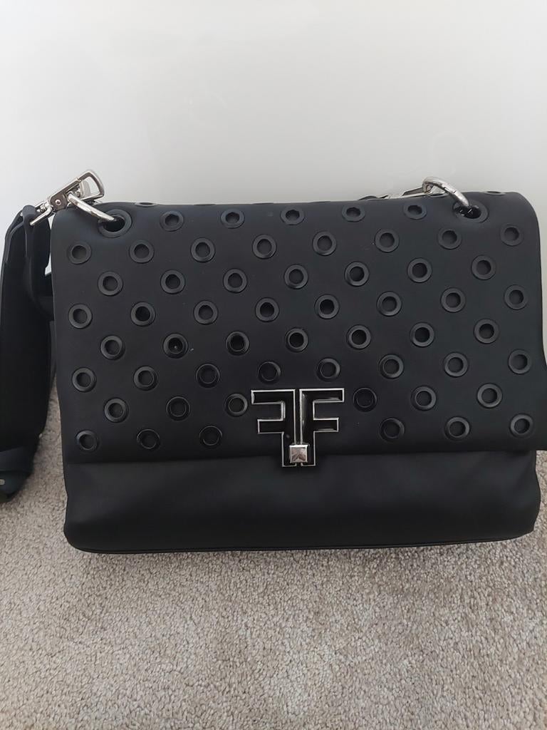 Handtas francomina zwart, Sieraden, Tassen en Uiterlijk, Tassen | Damestassen, Ophalen of Verzenden, Zo goed als nieuw, Zwart
