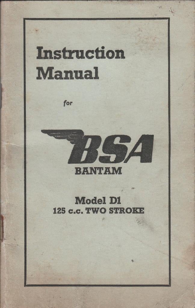 BSA Bantam D1 handleiding manual (4559z), Ophalen of Verzenden, Overige merken