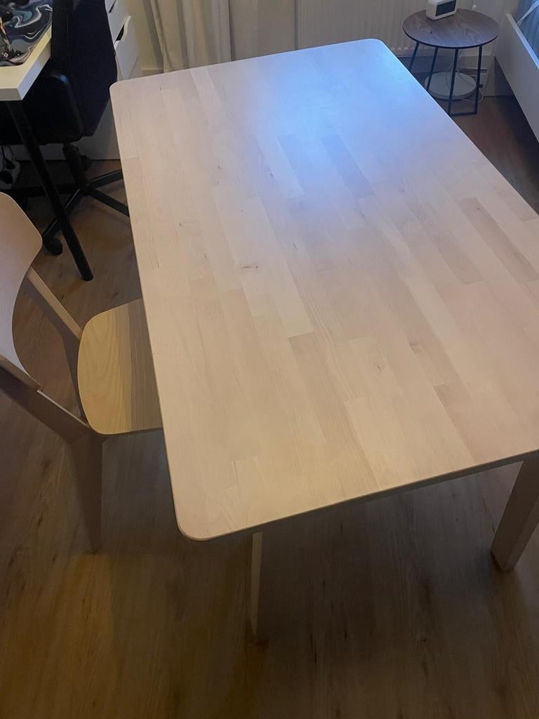Tafel Norraker en stoel Lisabo, Huis en Inrichting, Ophalen, 100 tot 150 cm, Scandinavisch, 150 tot 200 cm