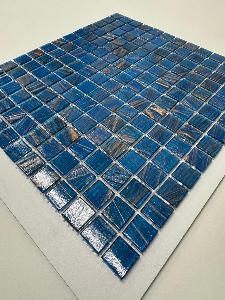 Mozaiek Glas amsterdam azure bleu gold 20mm voorraad, Nieuw, Ophalen of Verzenden, Minder dan 20 cm, Minder dan 5 m²