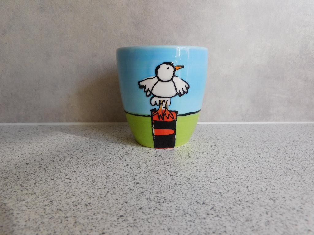 Senseo Mok 8,5x6,5 cm. Meeuw Kees de Waal Texxxel, Ophalen of Verzenden, Zo goed als nieuw, Overige stijlen, Kop(pen) en/of Schotel(s)