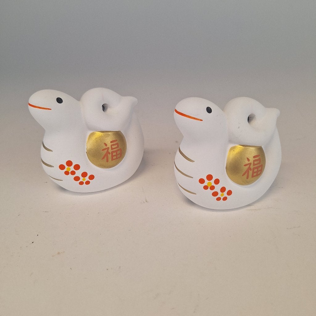 Set van 2 Japanse keramische slangen beeldjes, Ophalen of Verzenden, Nieuw, Dier