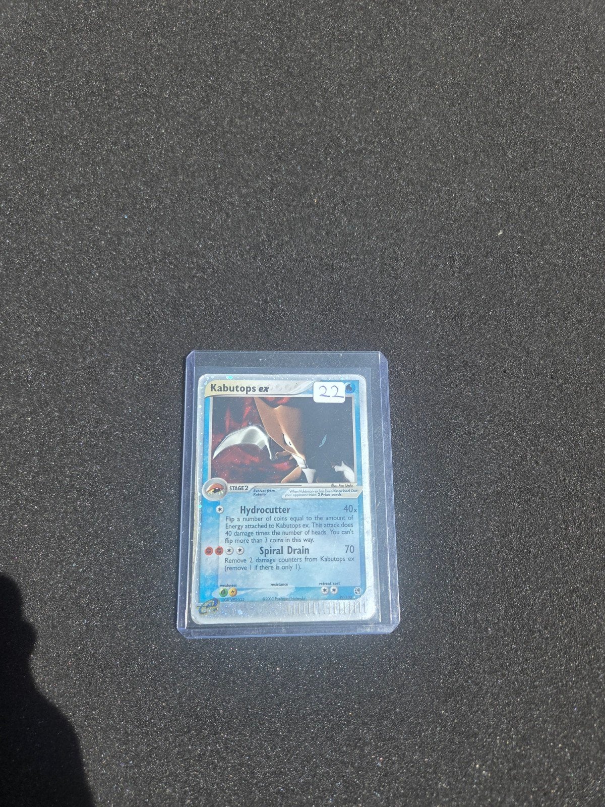 Kabutops ex Pokémon Kaart, beschadigd., Ophalen of Verzenden, Gebruikt, Losse kaart