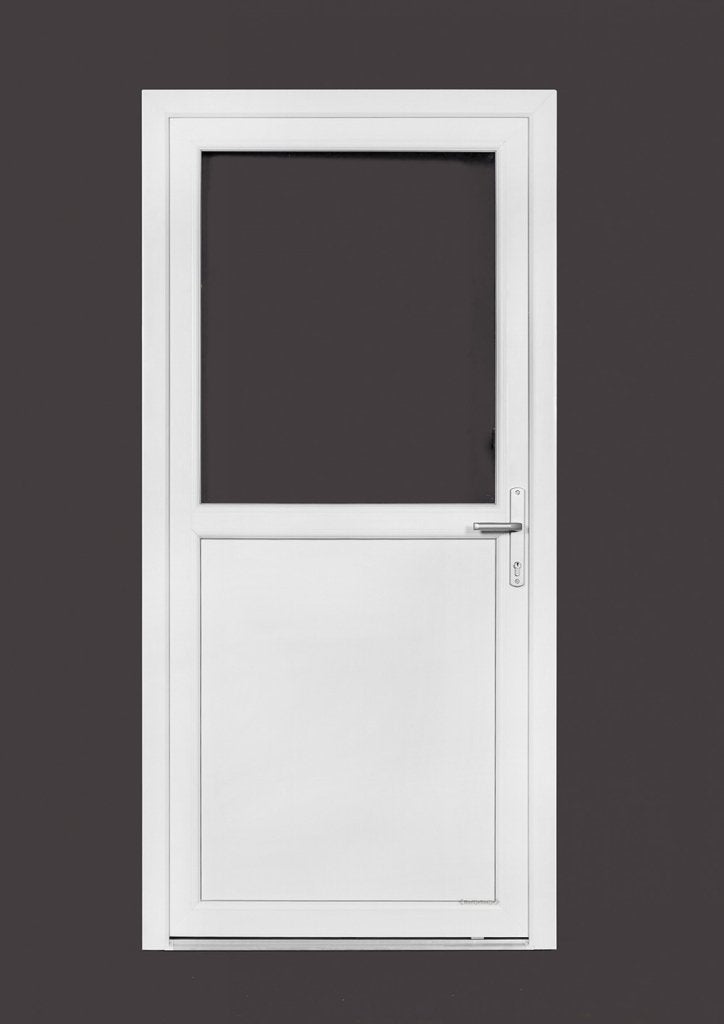 Kunststof Buitendeur 1/2 Glas Buiten B98 H204cm Antraciet, Niet ingevuld, Kunststof, 80 tot 100 cm, Niet ingevuld