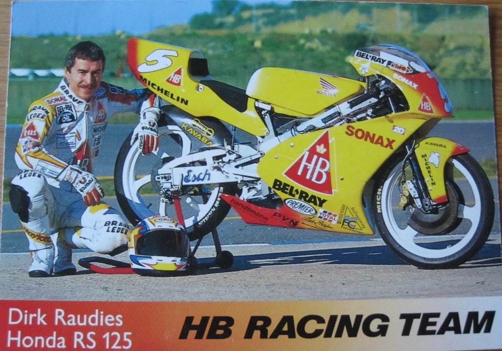 Dirk Raudies van HB Racing Team met Honda RS 125 - nieuw, Verzenden, 1980 tot heden, Ongelopen, Sport en Spel