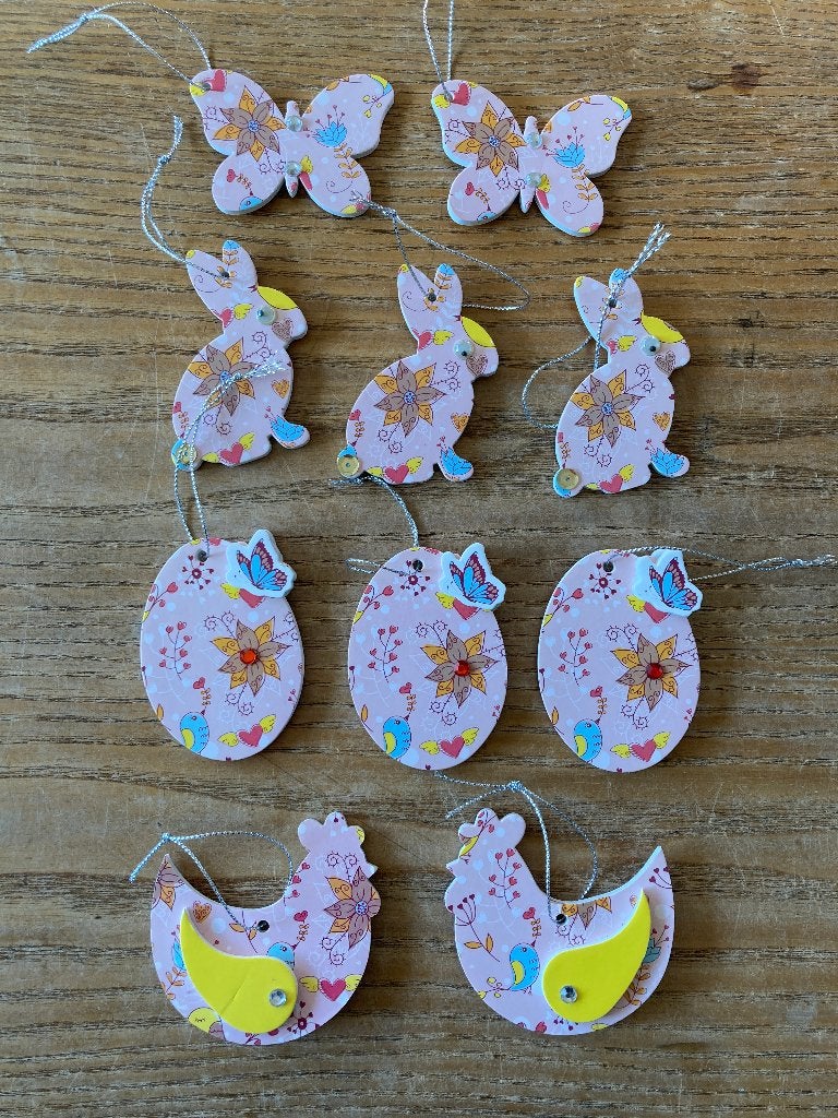 10x Paasdecoratie pasen paashangers hangers, Ophalen of Verzenden, Zo goed als nieuw