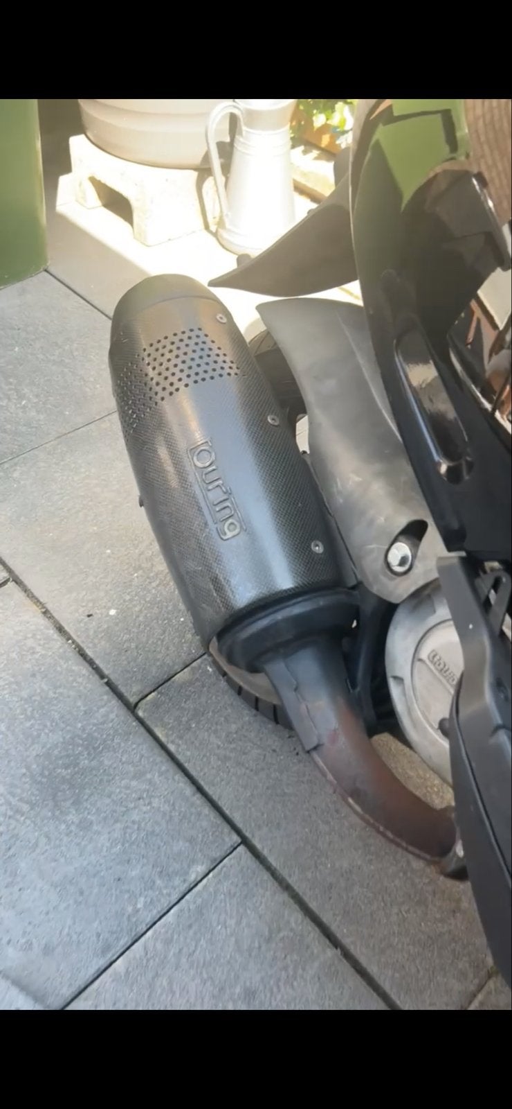 Touring uitlaat met carbon hitteschild, Ophalen of Verzenden, Gebruikt, Uitlaat, Overige merken