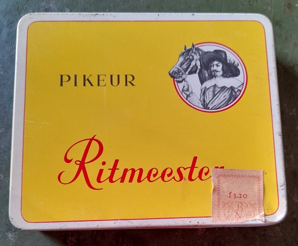 Sigarenblikje - Ritmeester Pikeur, Verzenden, Gebruikt, Sigarenbandjes