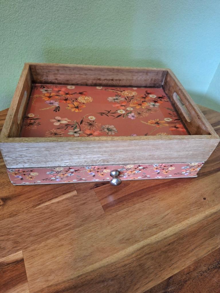 Thee dienblad, Huis en Inrichting, Woonaccessoires | Dienbladen, Ophalen of Verzenden, Rechthoekig, Hout
