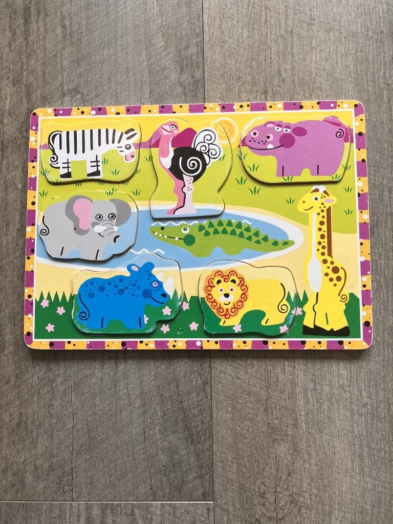 Houten dierenpuzzel, Ophalen of Verzenden, Zo goed als nieuw, Van hout, Minder dan 10 stukjes