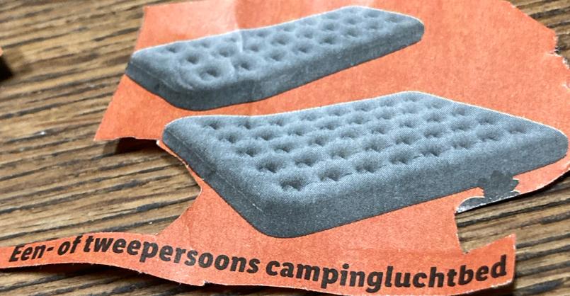 Retro 1- of 2-persoons camping luchtbed, Caravans en Kamperen, Ophalen of Verzenden, Gebruikt, 2-persoons