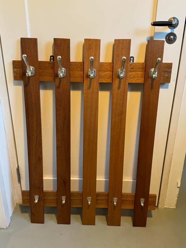 Vintage kapstok teakhout jaren 70, Ophalen, Teakhout, 50 tot 100 cm, Zo goed als nieuw