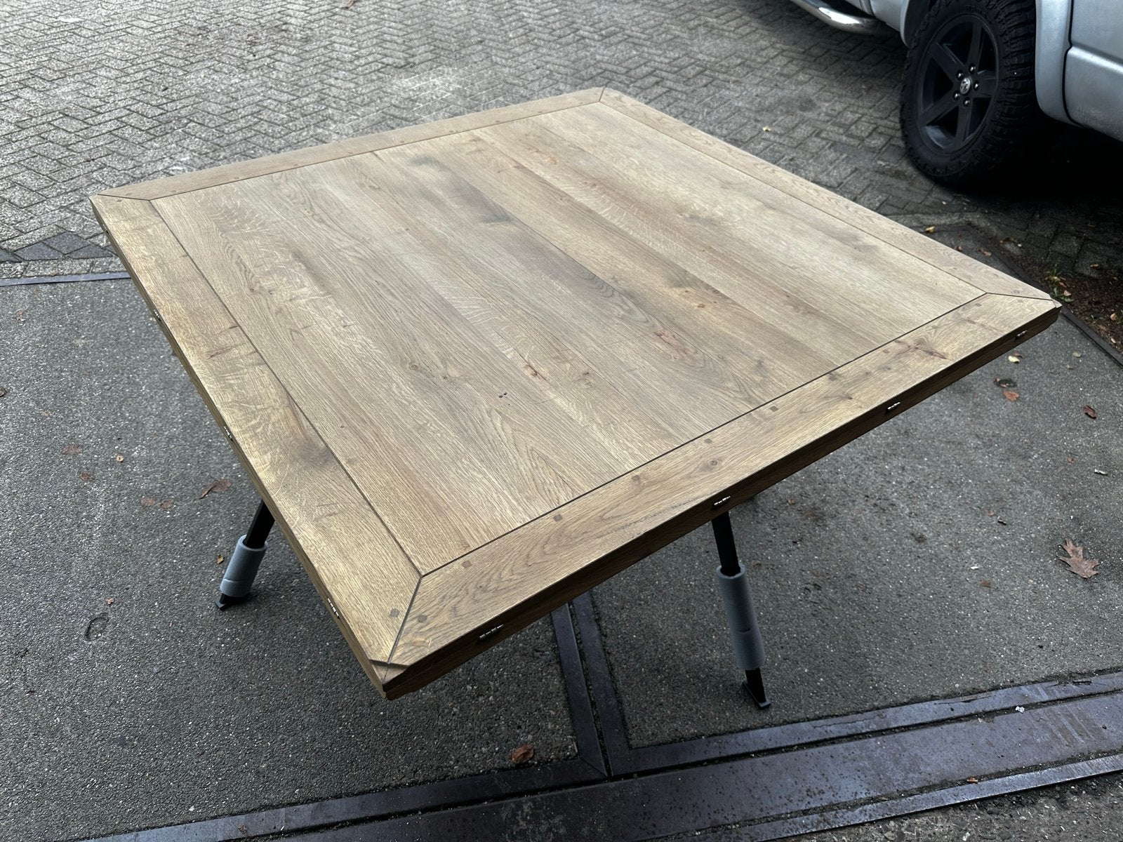 Uitklapbaar tafelblad: Rond of Vierkant - Flexibel Design, Huis en Inrichting, Gebruikt, 100 tot 150 cm, Rond, Ophalen of Verzenden