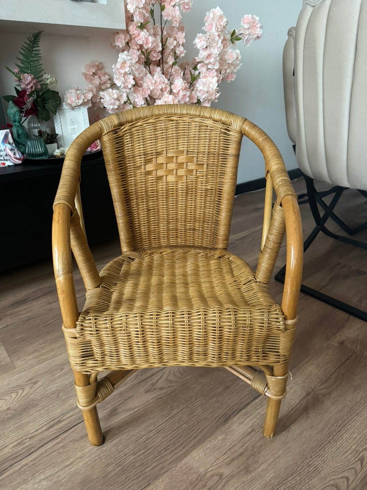 Rieten kinderstoeltje, Kinderen en Baby's, Kinderkamer | Tafels en Stoelen, Ophalen, Gebruikt, Stoel(en)
