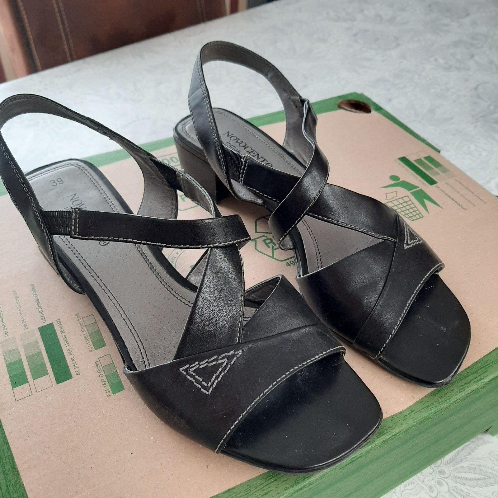 Zwarte zomerschoenen maat 39 - Novocento Italian Design, Novocento Italian Design, Zwart, Gedragen, Sandalen of Muiltjes