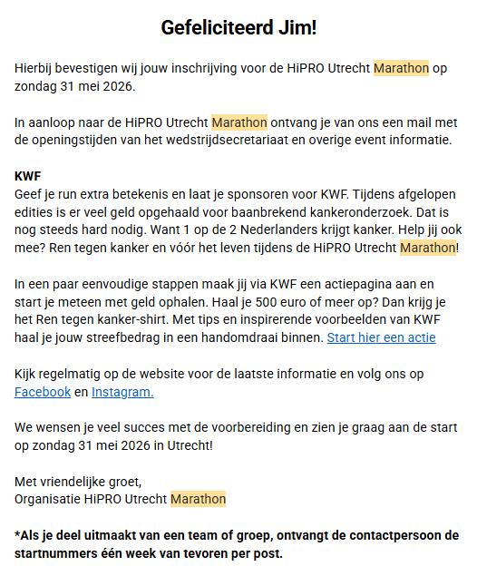 HALVE MARATHON UTRECHT startbewijs, Tickets en Kaartjes, Evenementen en Festivals, Eén persoon