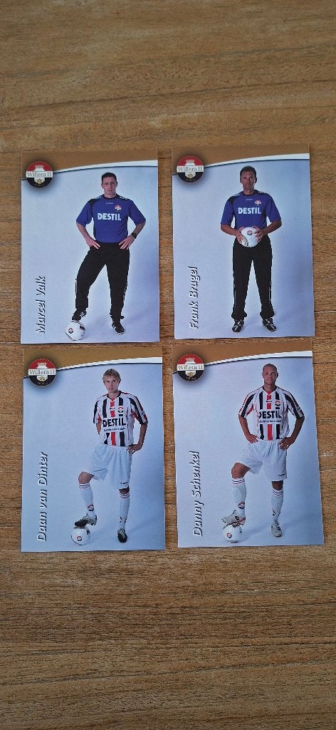 Spelerskaart; 4x Willem II Tilburg, Verzamelen, Ophalen of Verzenden, Nieuw, Willem II, Spelerskaart