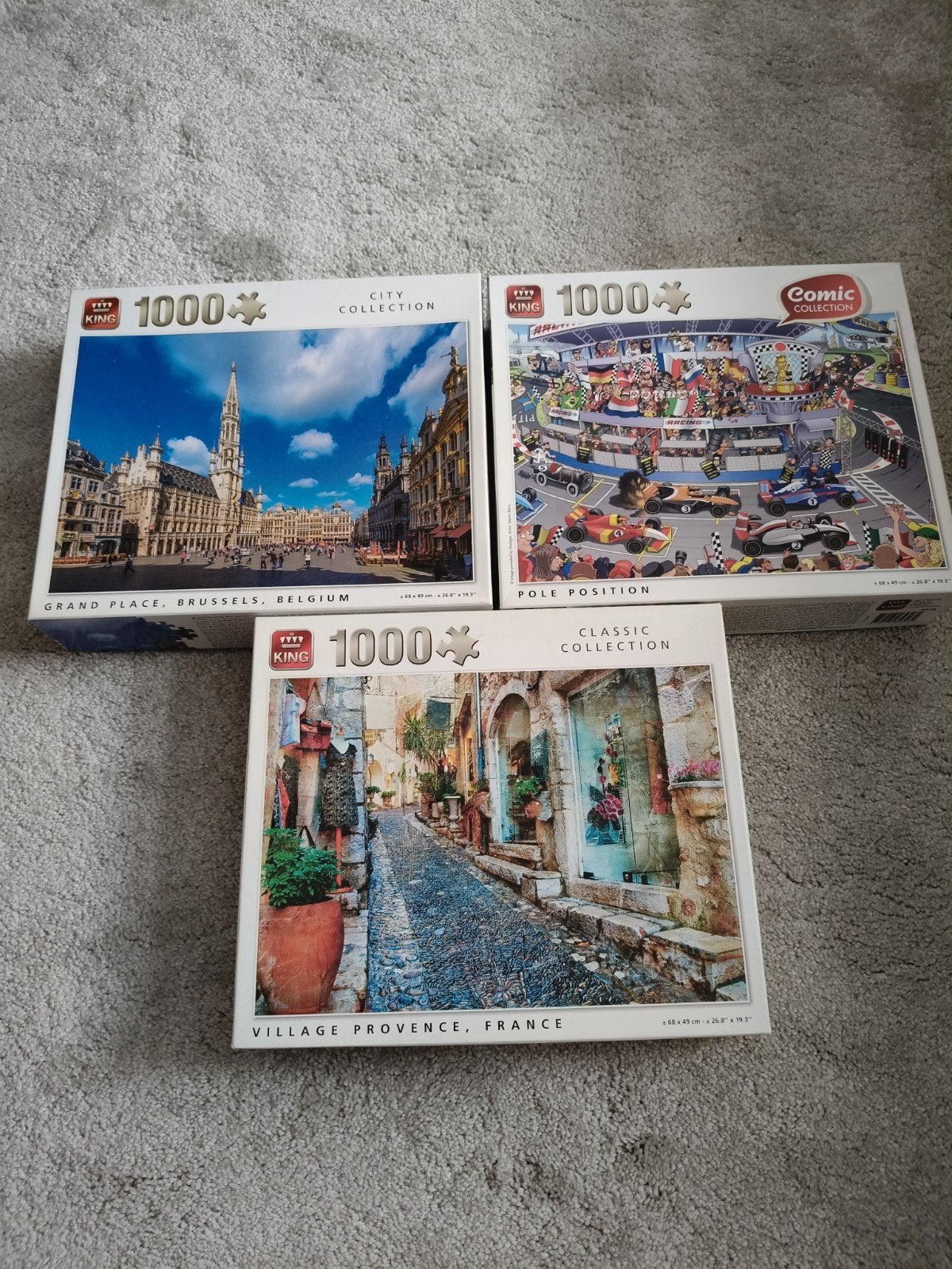 leg Puzzels 1000 stukjes: Brussel, Provence, Racebaan, Ophalen of Verzenden, Gebruikt