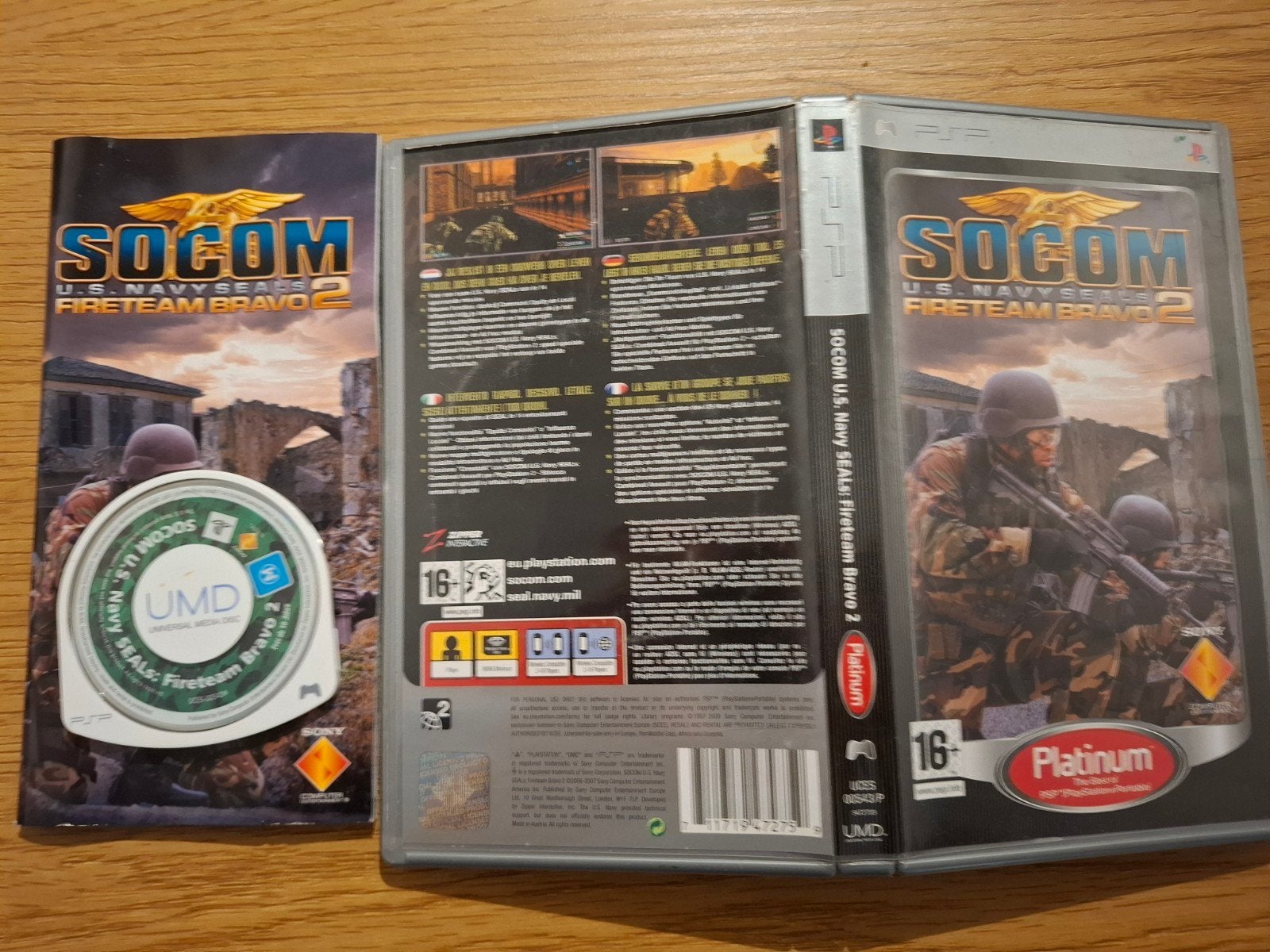 SOCOM U.S. Navy SEALs: Fireteam Bravo 2 PSP Platinum, Spelcomputers en Games, Online, Gebruikt, Shooter, 1 speler