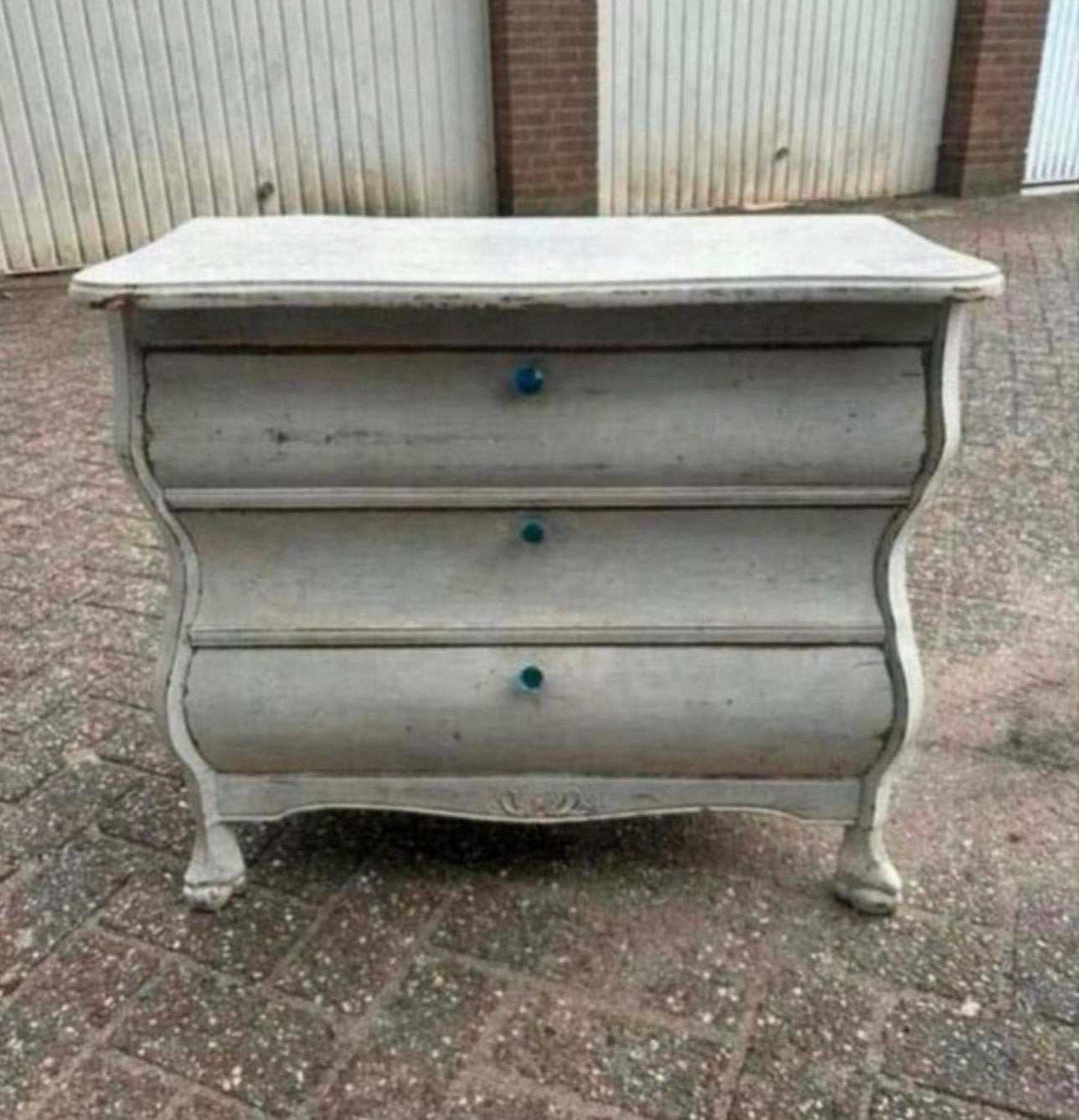 Franse brocante buikkast met 3 lades – uit Lille, Huis en Inrichting, Ophalen, 50 tot 100 cm, Zo goed als nieuw, 3 of 4 laden