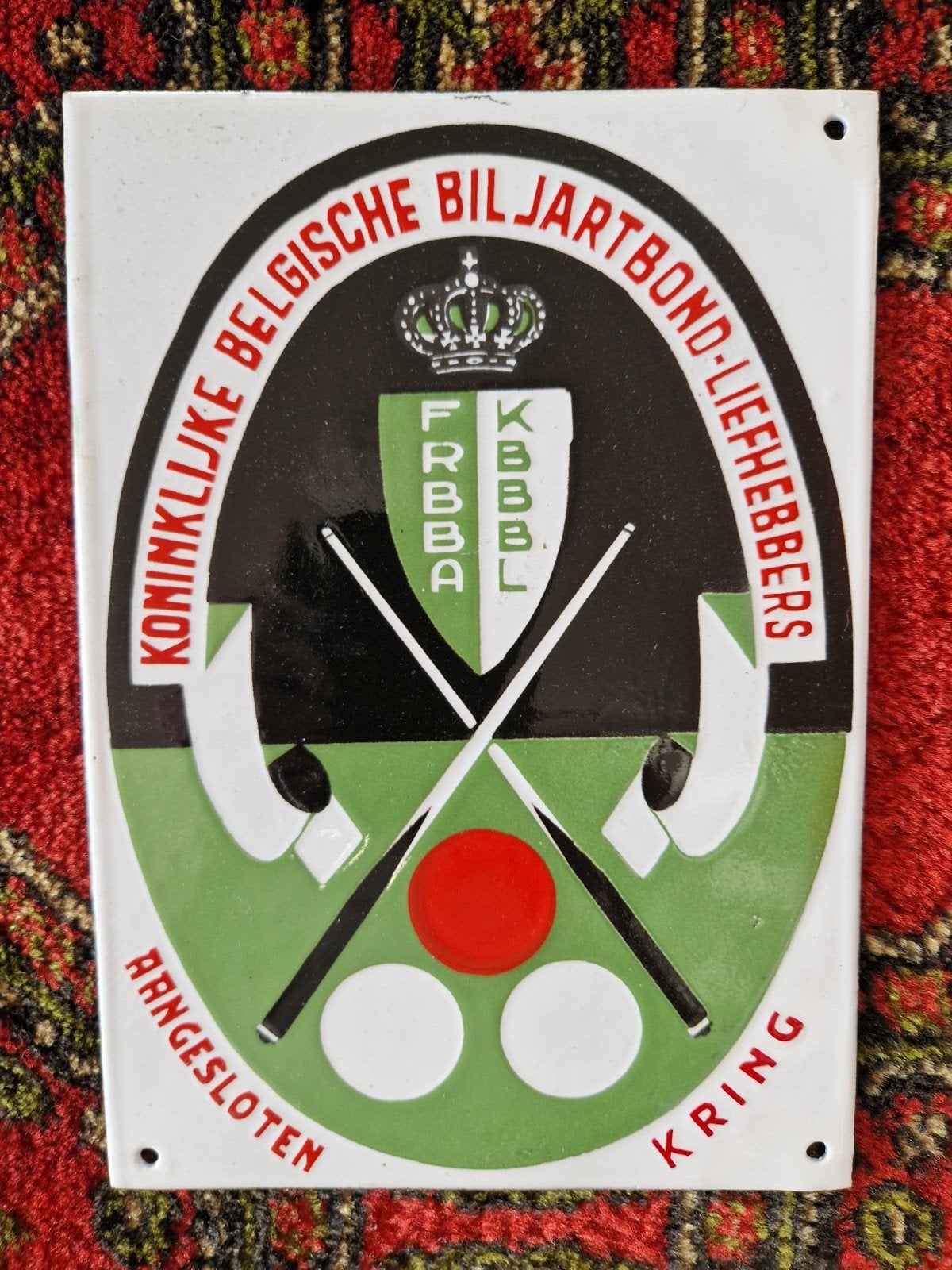 Kon. Belgische Biljartbond emaillebord, Ophalen of Verzenden