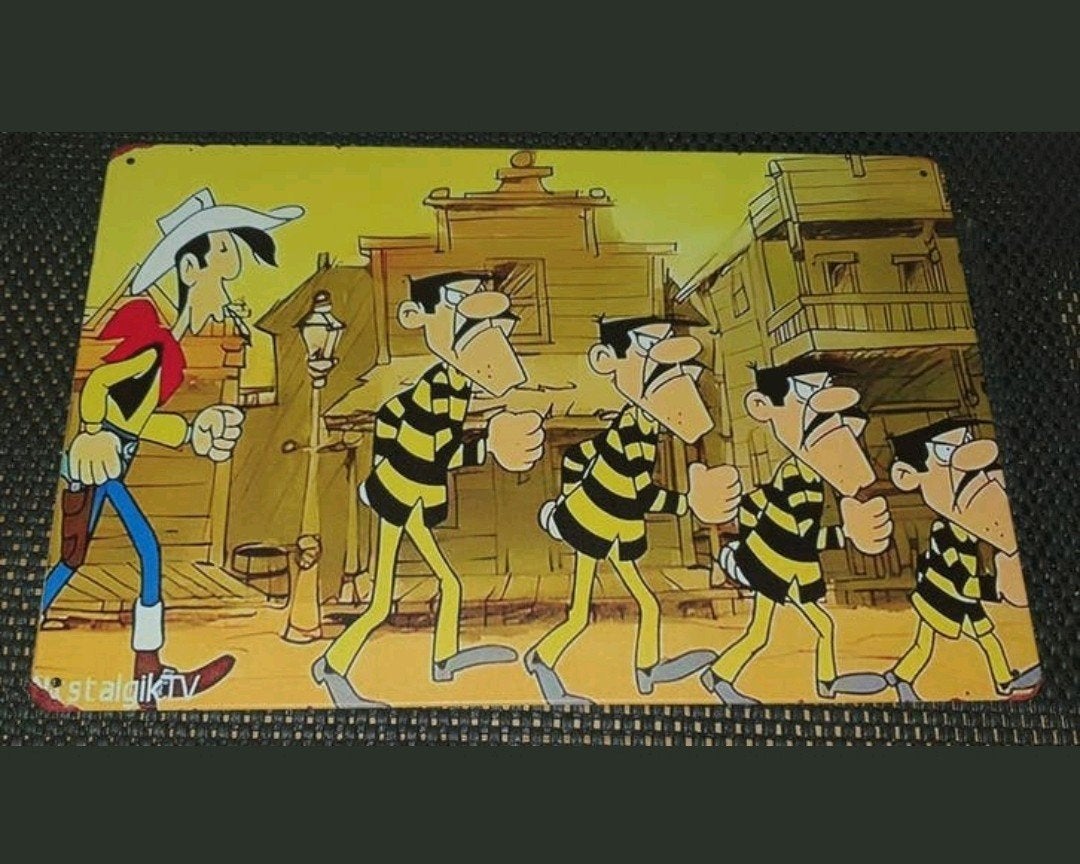 Metalen Wandbord – Lucky Luke & De Daltons, Ophalen of Verzenden, Nieuw
