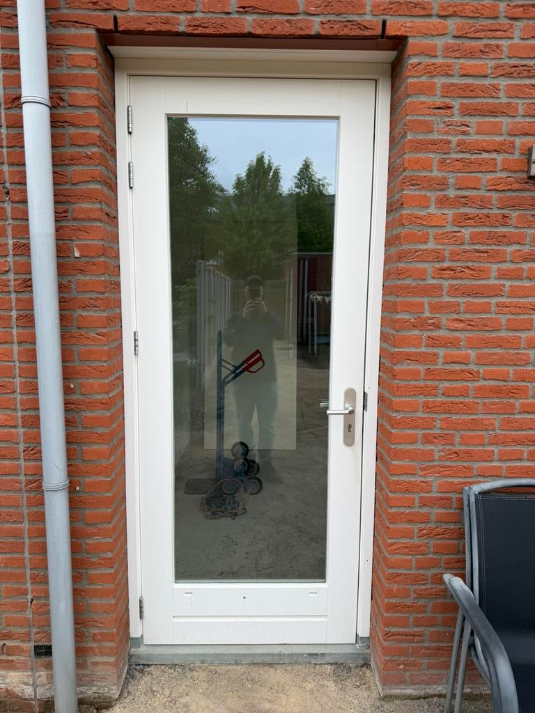 Houten deur met kozijn, Gebruikt, Binnendeur, Ophalen of Verzenden, 200 tot 215 cm