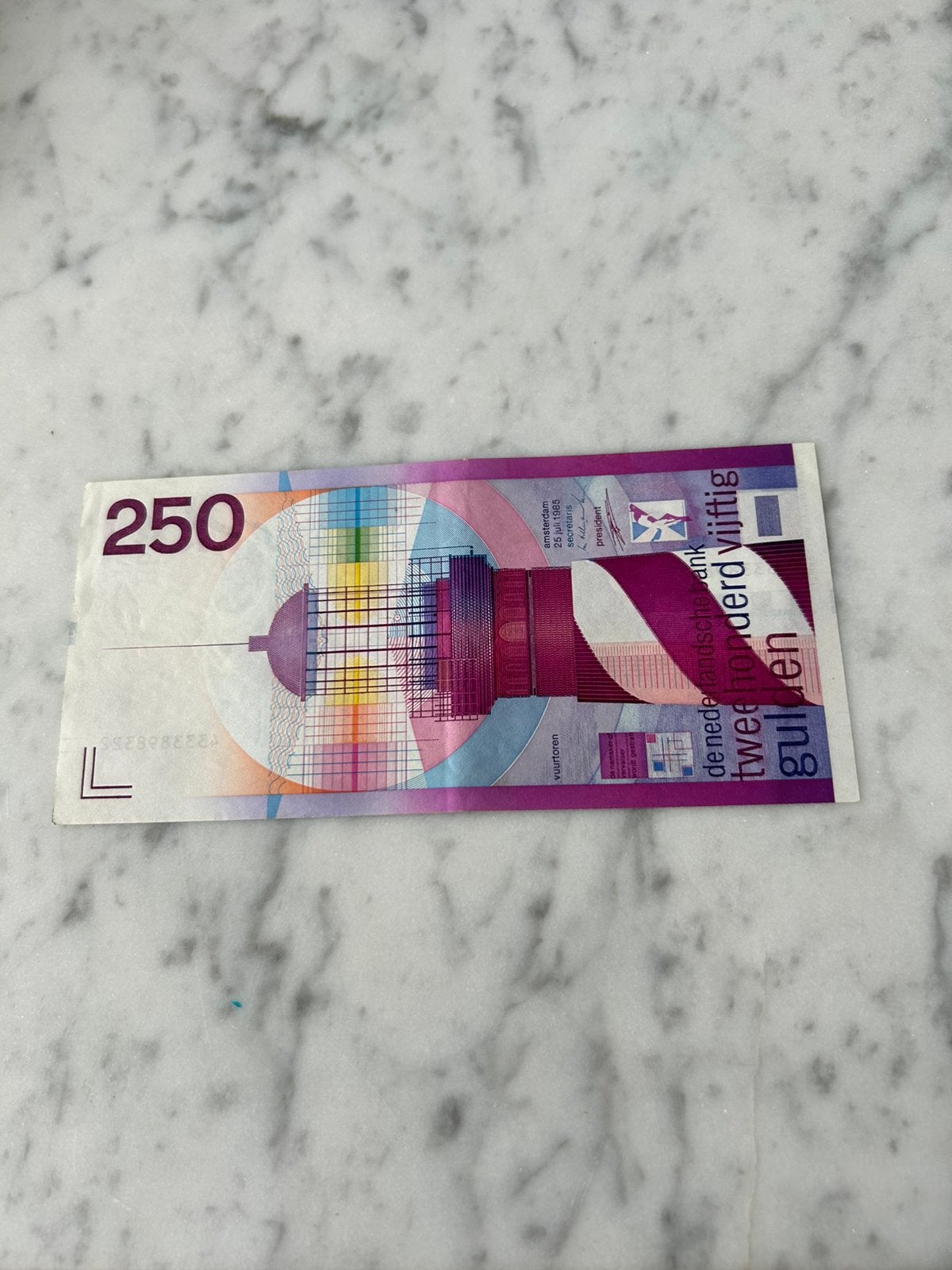 Biljet van 250 gulden Vuurtoren, Ophalen of Verzenden, 250 gulden